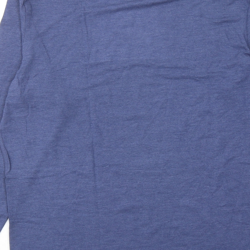 Marks and Spencer Mens Blue Viscose T-Shirt Size L Round Neck