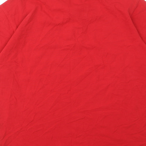 Under Blue Mens Red Cotton Polo Size L Collared Button