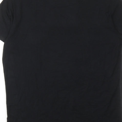 Marks and Spencer Mens Black Viscose T-Shirt Size L Round Neck