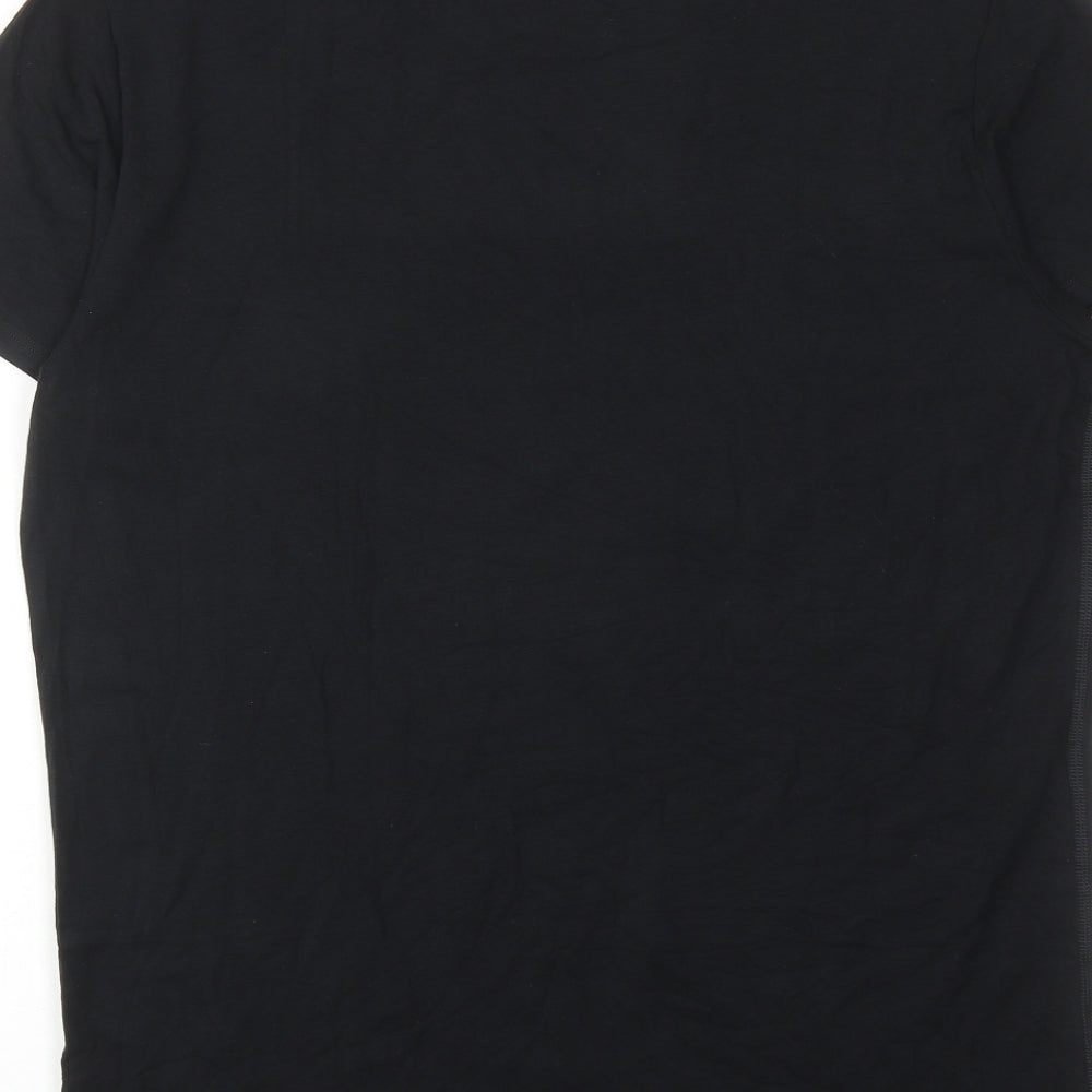 Marks and Spencer Mens Black Viscose T-Shirt Size L Round Neck
