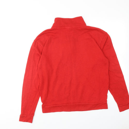 PINK Womens Red Cotton Pullover Sweatshirt Size XS Zip