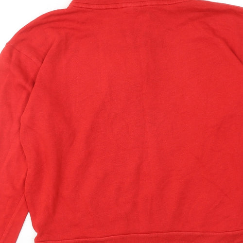 PINK Womens Red Cotton Pullover Sweatshirt Size XS Zip