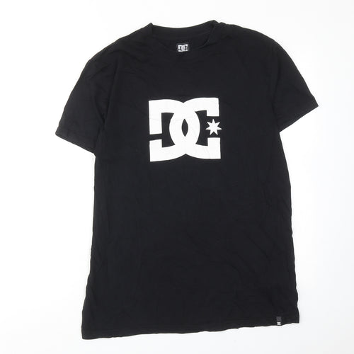 DC Mens Black Cotton T-Shirt Size L Round Neck