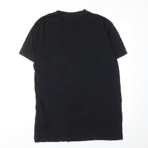 DC Mens Black Cotton T-Shirt Size L Round Neck