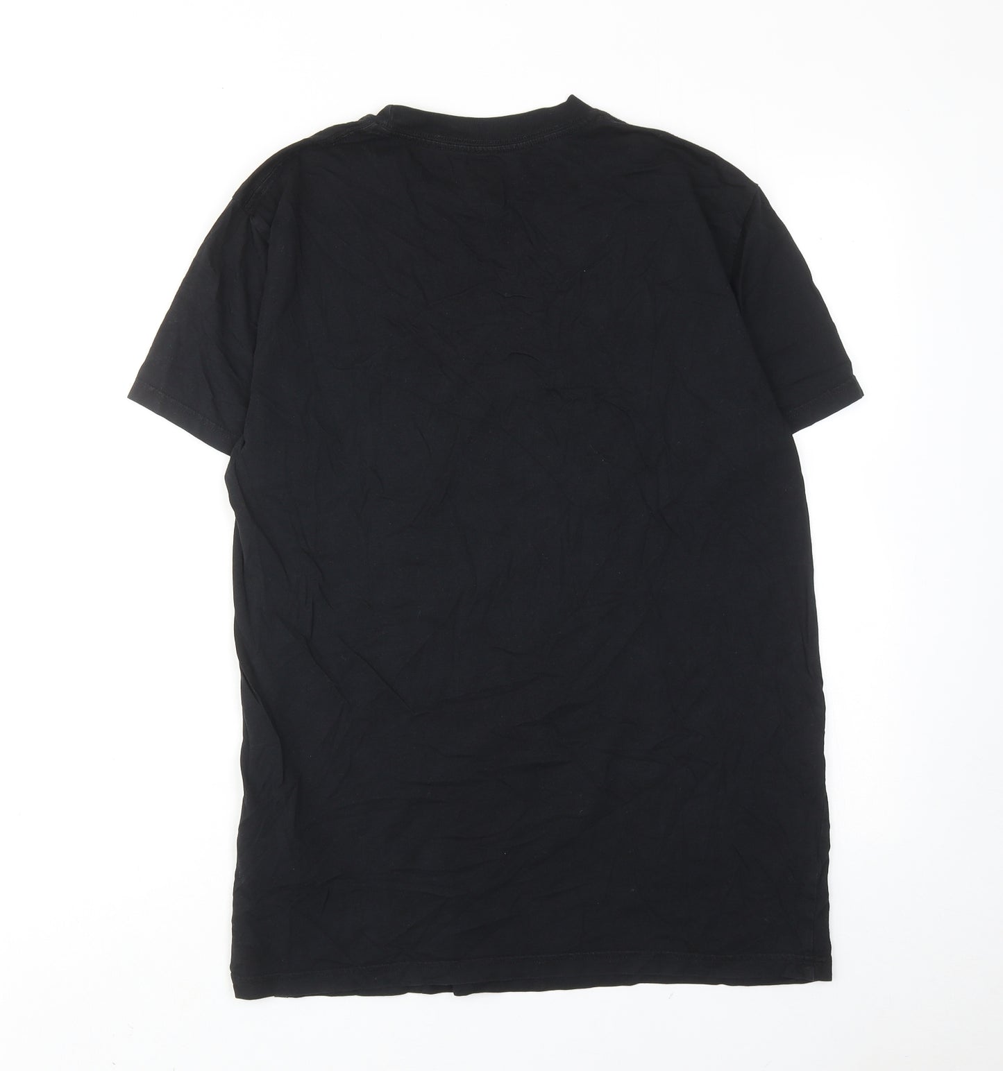 DC Mens Black Cotton T-Shirt Size L Round Neck