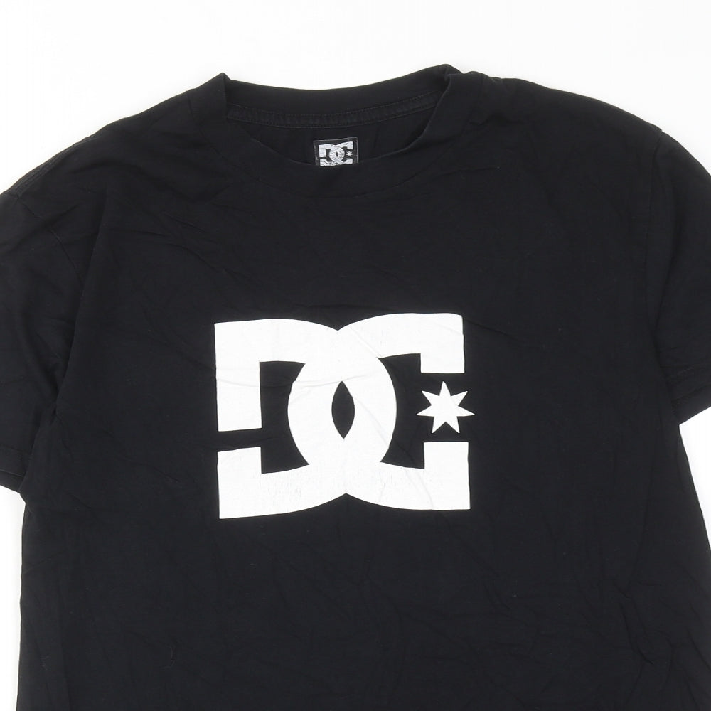 DC Mens Black Cotton T-Shirt Size L Round Neck