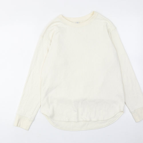 Marks and Spencer Mens Ivory Acrylic T-Shirt Size L Round Neck