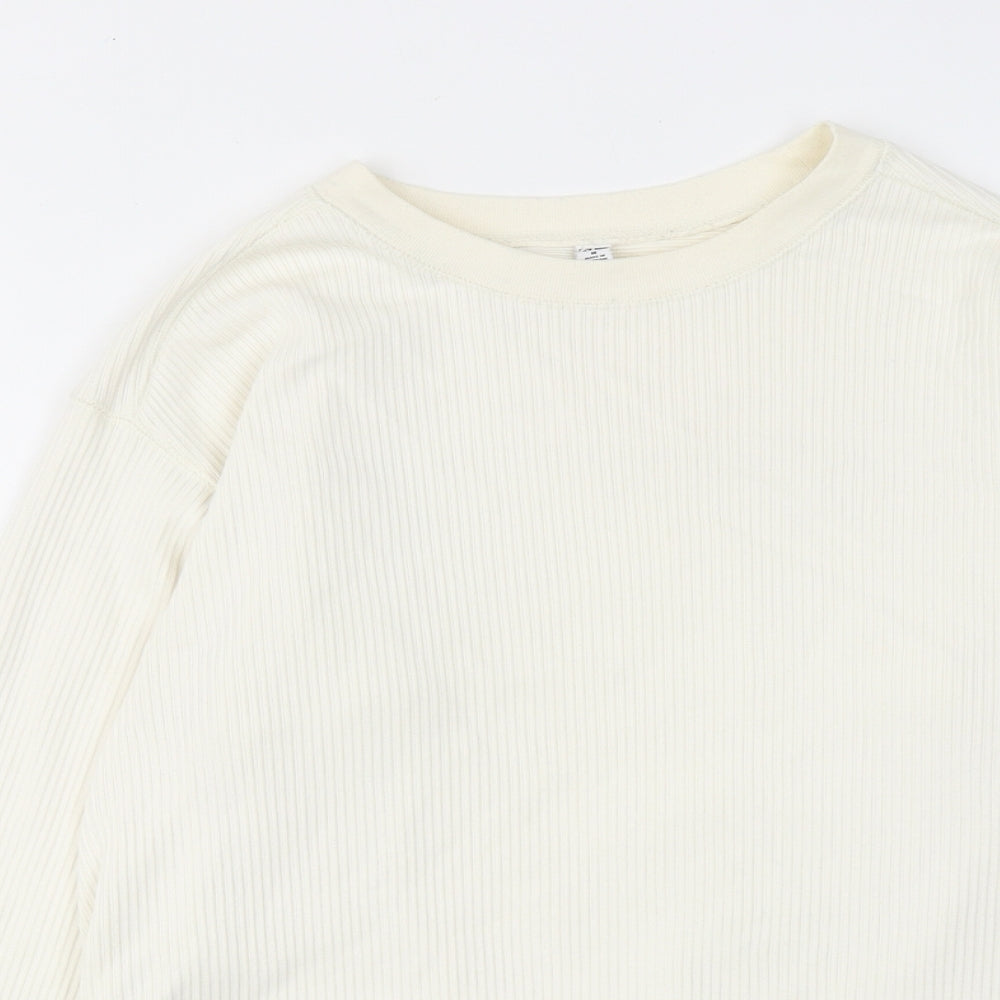Marks and Spencer Mens Ivory Acrylic T-Shirt Size L Round Neck