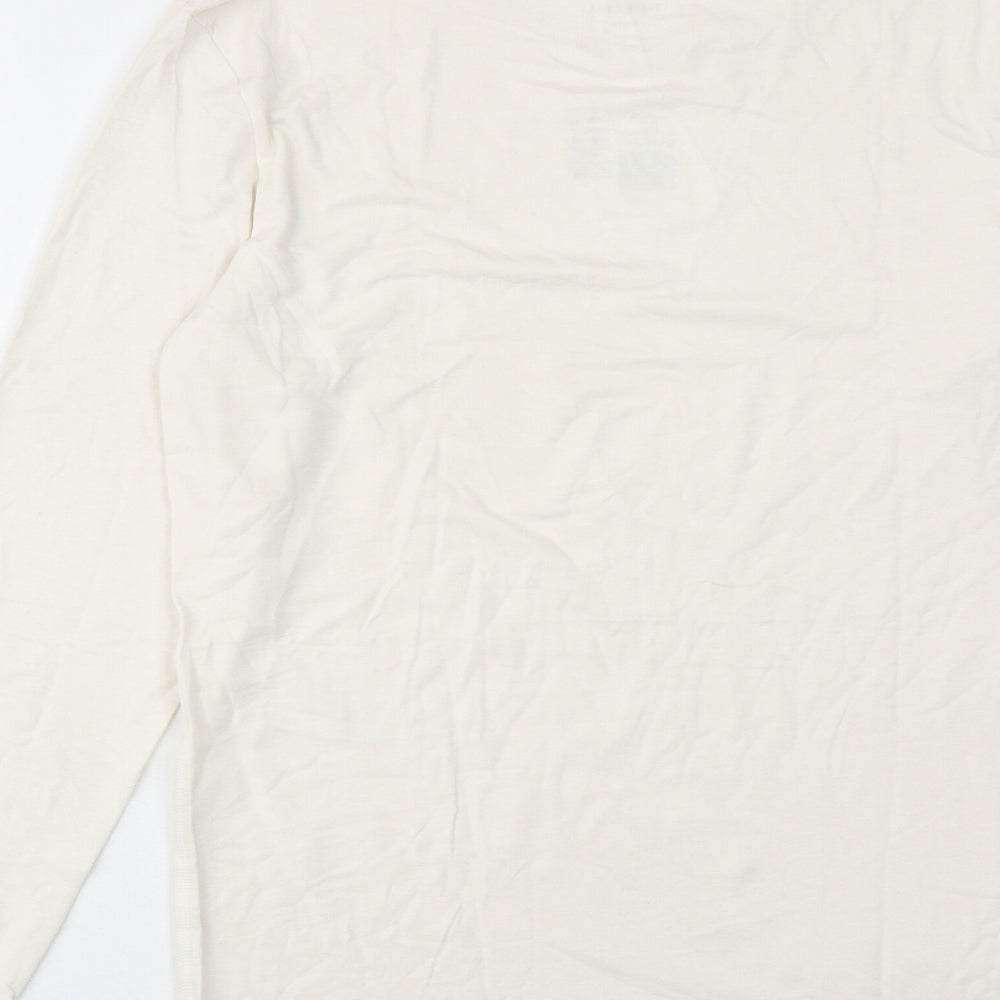 Marks and Spencer Mens Ivory Acrylic T-Shirt Size L Round Neck