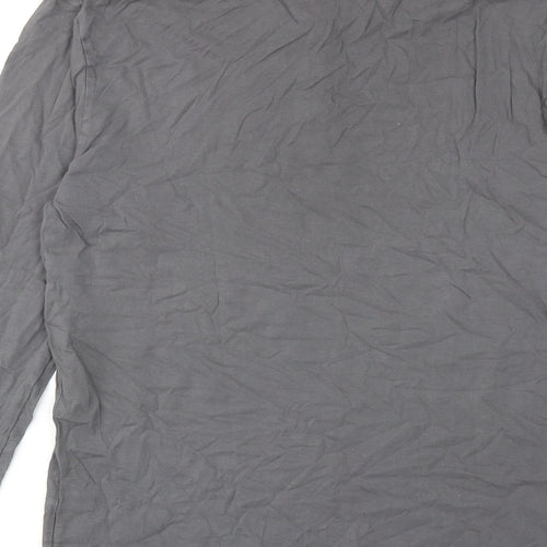 Lands' End Mens Grey Cotton T-Shirt Size S Round Neck
