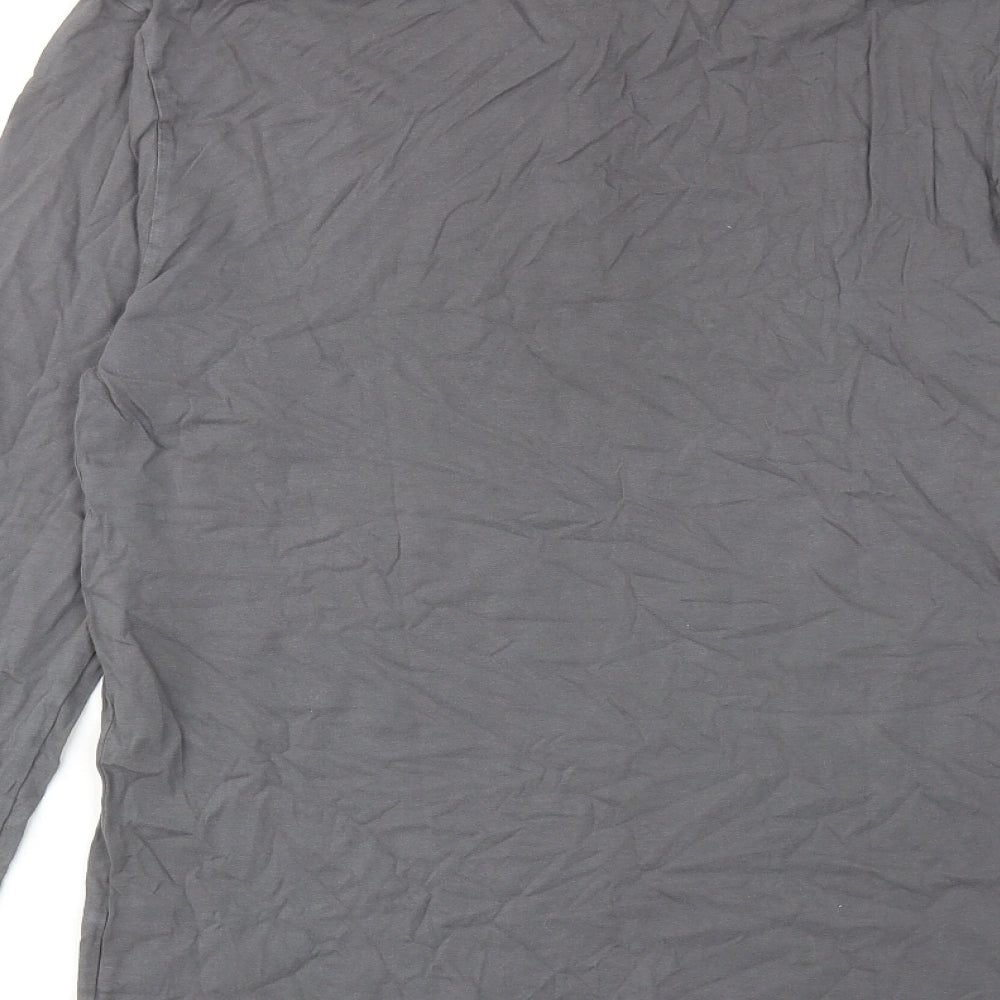 Lands' End Mens Grey Cotton T-Shirt Size S Round Neck