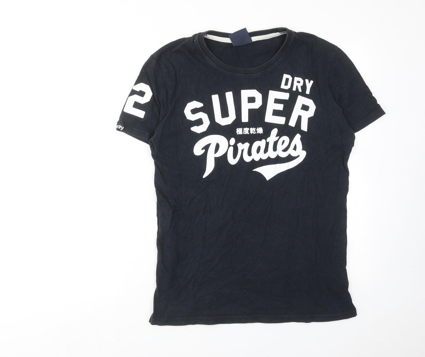 Superdry Mens Blue Cotton T-Shirt Size M Round Neck