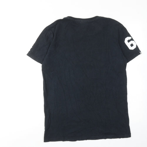 Superdry Mens Blue Cotton T-Shirt Size M Round Neck