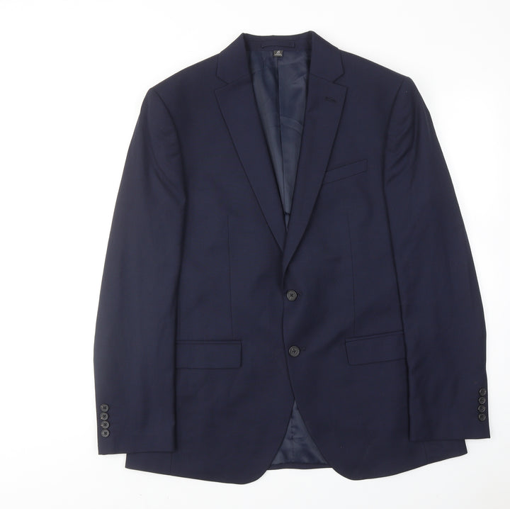 Marks and Spencer Mens Blue Polyester Jacket Suit Jacket Size 42 Regular