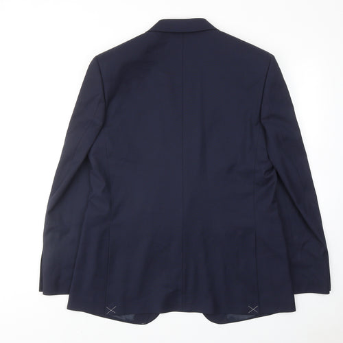 Marks and Spencer Mens Blue Polyester Jacket Suit Jacket Size 42 Regular