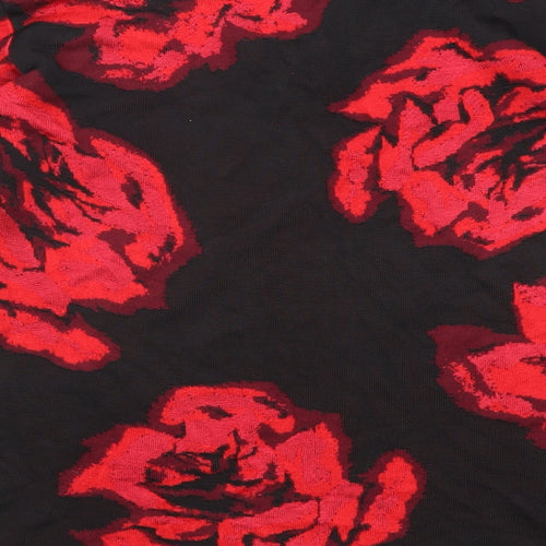 Precis Womens Black Round Neck Floral Viscose Pullover Jumper Size S