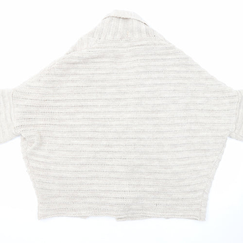 Alessia Pacini Womens Beige V-Neck Acrylic Cardigan Jumper Size S - Size S-M