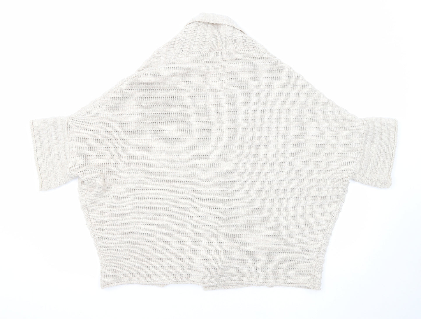 Alessia Pacini Womens Beige V-Neck Acrylic Cardigan Jumper Size S - Size S-M