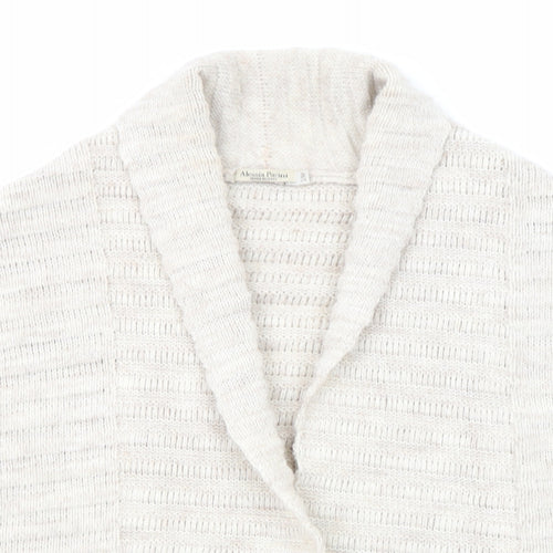 Alessia Pacini Womens Beige V-Neck Acrylic Cardigan Jumper Size S - Size S-M