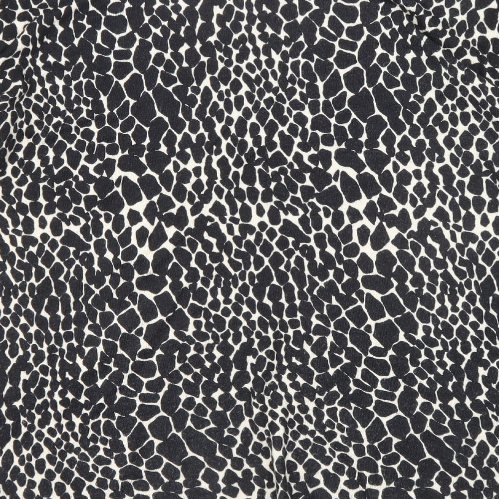 Dorothy Perkins Womens Black Round Neck Animal Print Viscose Pullover Jumper Size 18 - Cheetah pattern