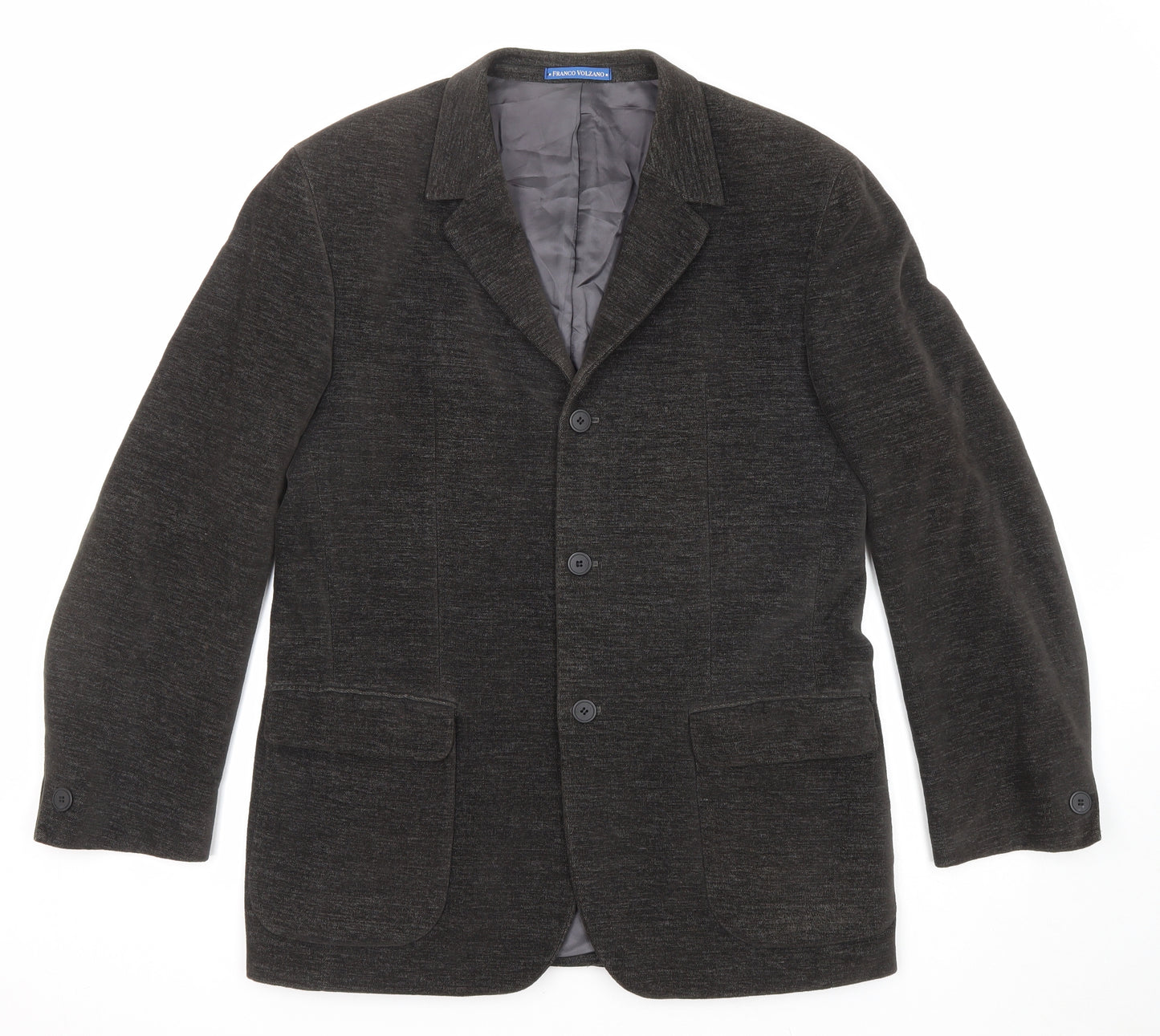 Franco Volzano Mens Brown Cotton Jacket Blazer Size 50 Regular