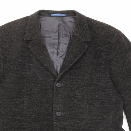 Franco Volzano Mens Brown Cotton Jacket Blazer Size 50 Regular