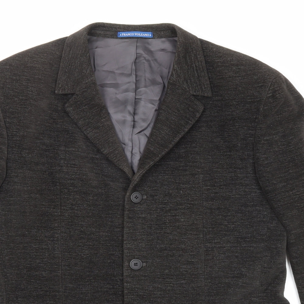 Franco Volzano Mens Brown Cotton Jacket Blazer Size 50 Regular