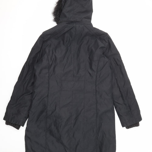 Per Una Womens Black Parka Coat Size M Zip