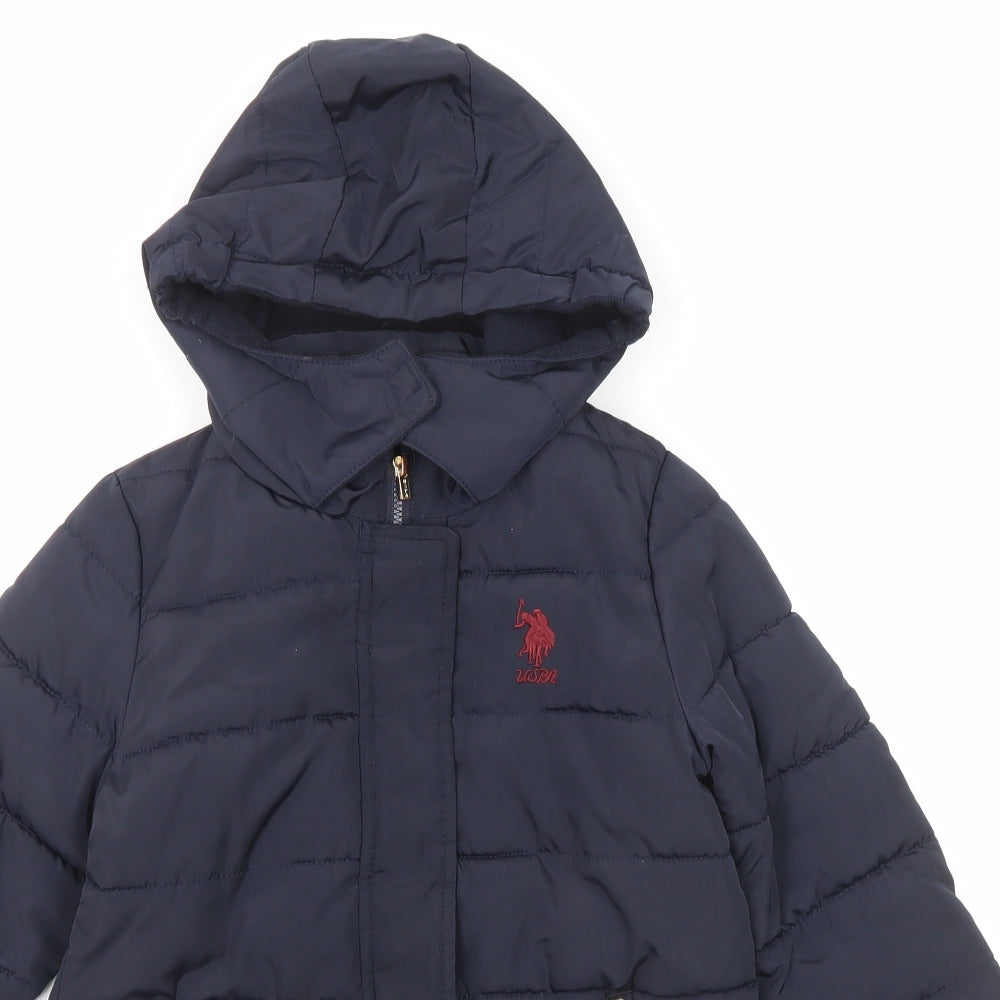 US Polo Assn. Boys Brown Puffer Jacket Jacket Size 3-4 Years Zip