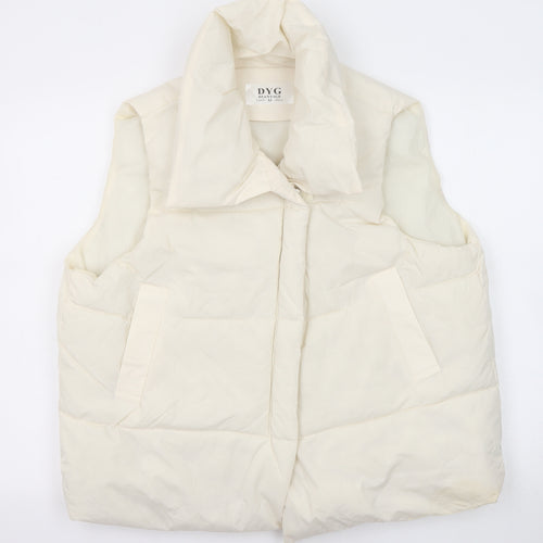 Dianyige Womens Ivory Gilet Jacket Size M Zip