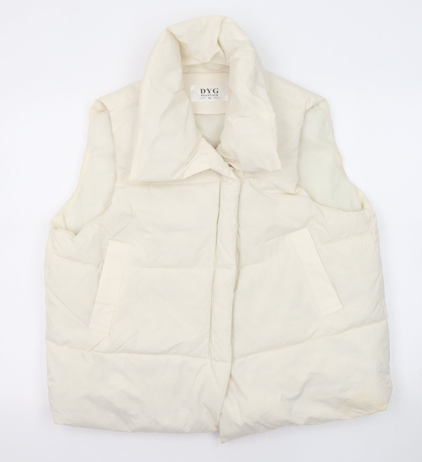 Dianyige Womens Ivory Gilet Jacket Size M Zip