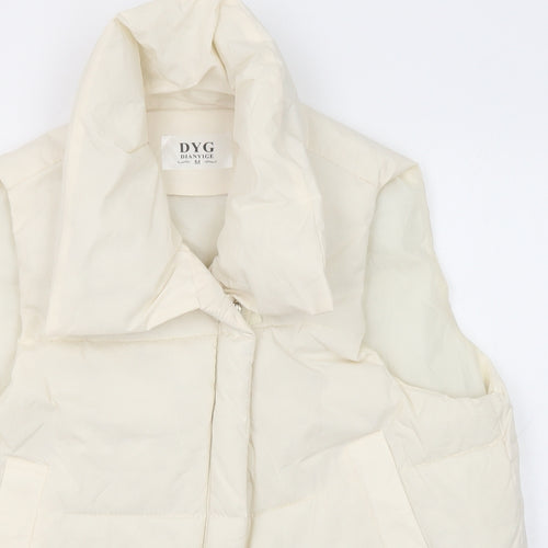 Dianyige Womens Ivory Gilet Jacket Size M Zip