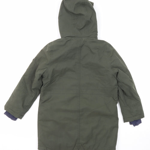 Joules Boys Green Parka Coat Size 6 Years Zip