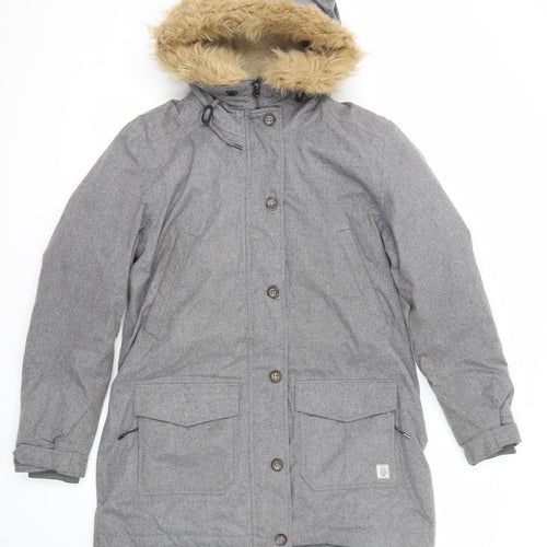 TOG24 Womens Grey Parka Coat Size 14 Zip