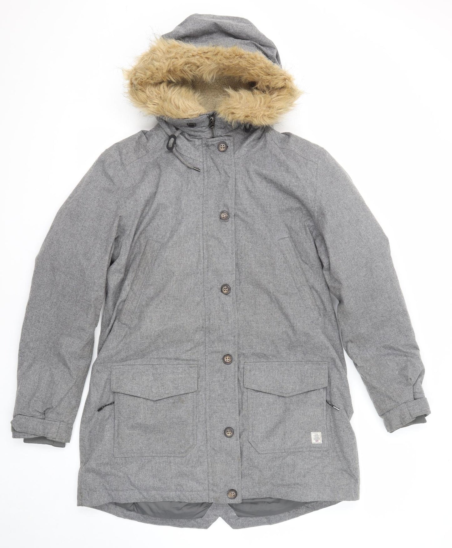 TOG24 Womens Grey Parka Coat Size 14 Zip