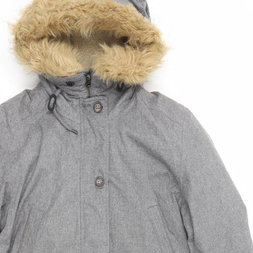 TOG24 Womens Grey Parka Coat Size 14 Zip
