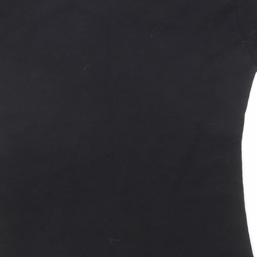 Bad Mothers Club Womens Black Cotton Basic T-Shirt Size S Round Neck