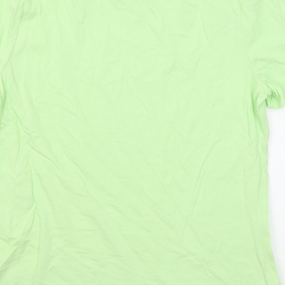 New Look Womens Green Cotton Basic T-Shirt Size 12 Round Neck