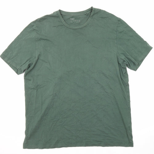 NEXT Mens Green Cotton T-Shirt Size XL Round Neck