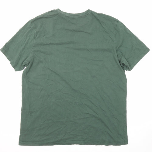 NEXT Mens Green Cotton T-Shirt Size XL Round Neck