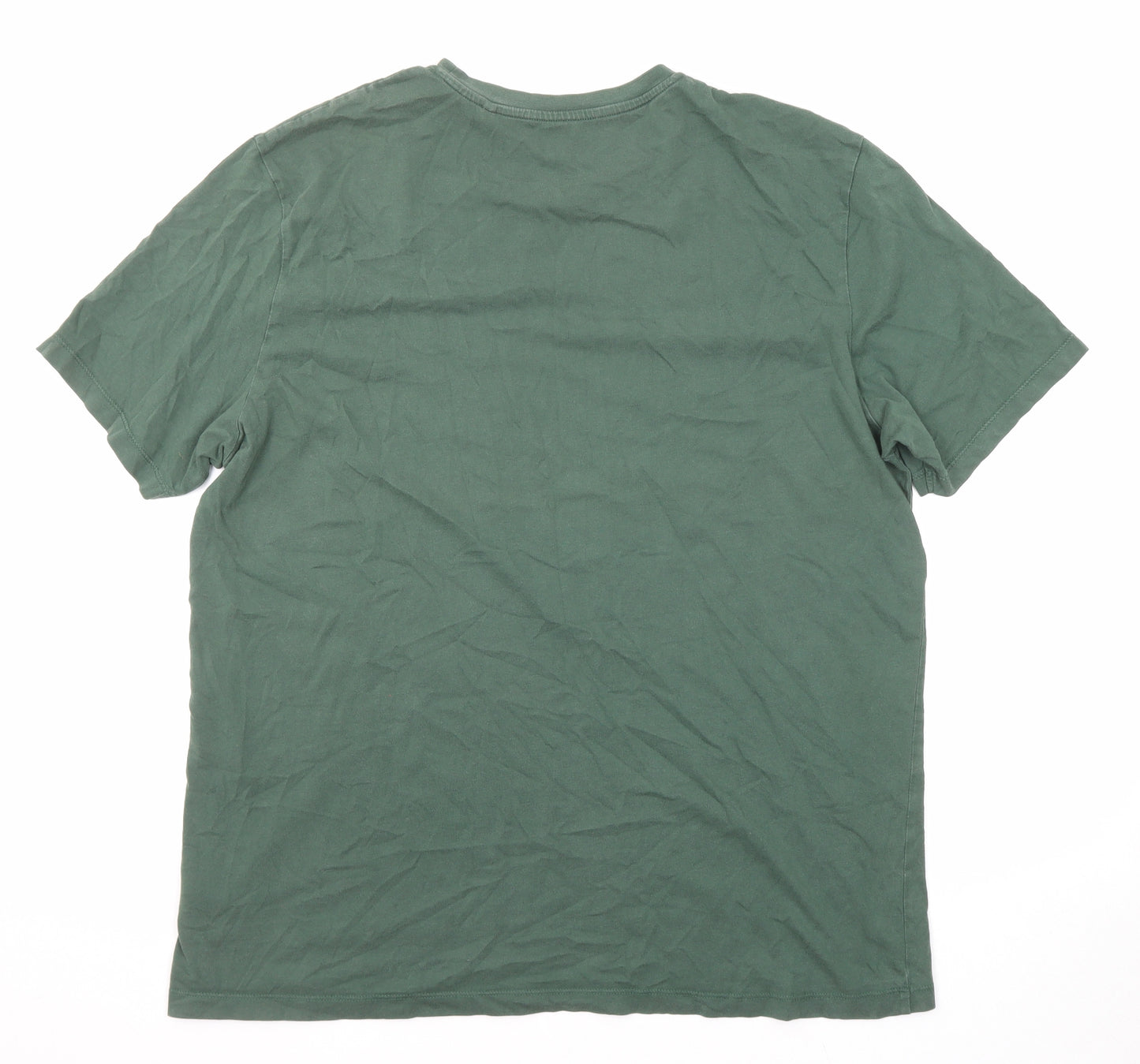 NEXT Mens Green Cotton T-Shirt Size XL Round Neck