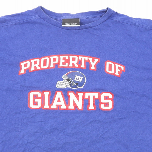 Reebok Mens Blue Cotton T-Shirt Size 2XL Round Neck - Property Of Giants
