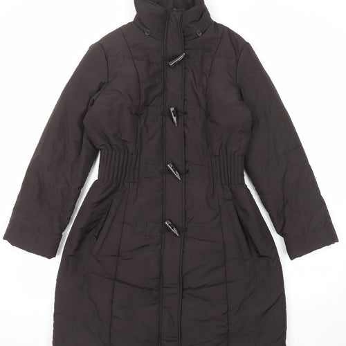 David Parry Womens Brown Parka Coat Size 12 Zip