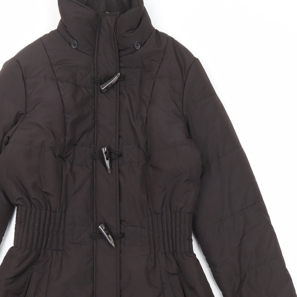 David Parry Womens Brown Parka Coat Size 12 Zip