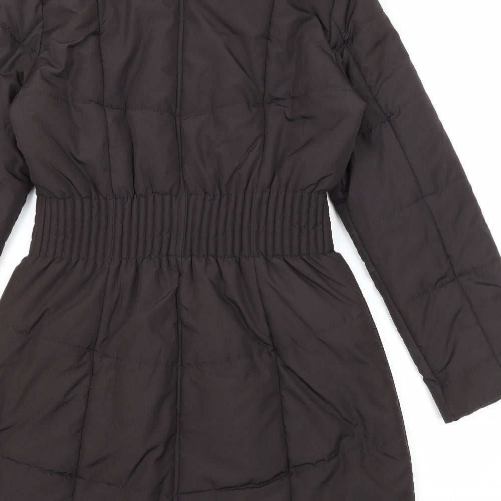 David Parry Womens Brown Parka Coat Size 12 Zip