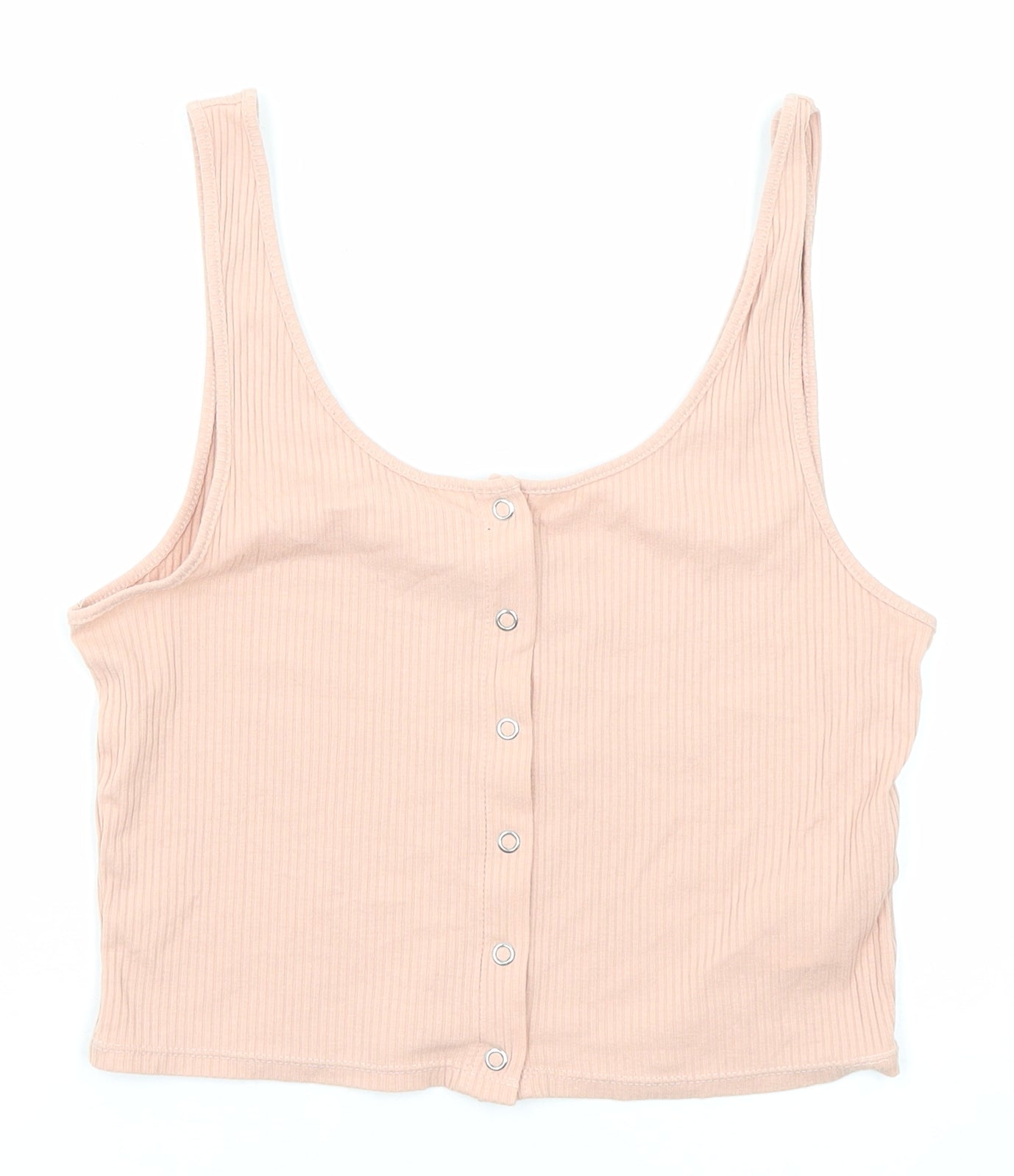 Divided by H&M Womens Pink Cotton Cropped Tank Size M Round Neck