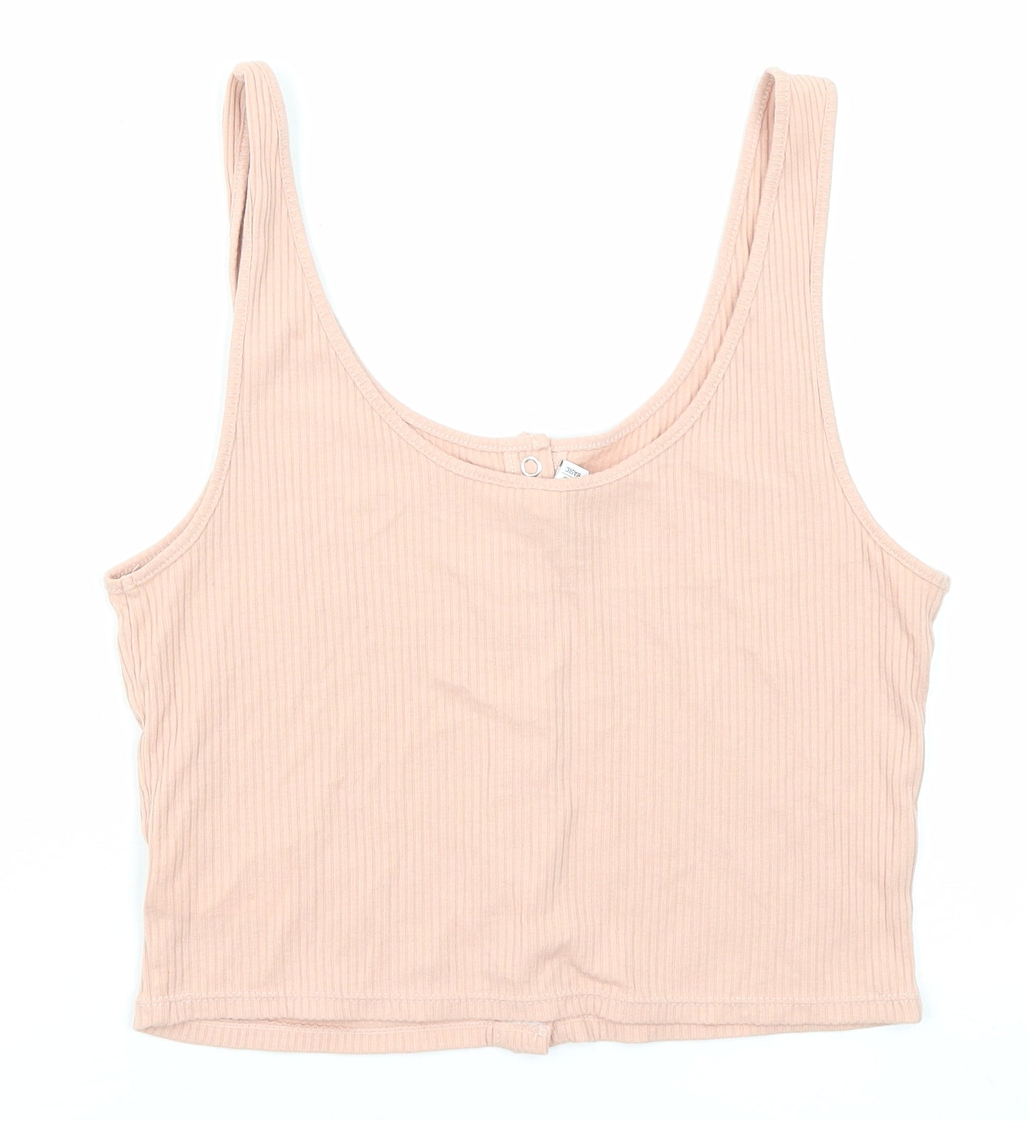Divided by H&M Womens Pink Cotton Cropped Tank Size M Round Neck