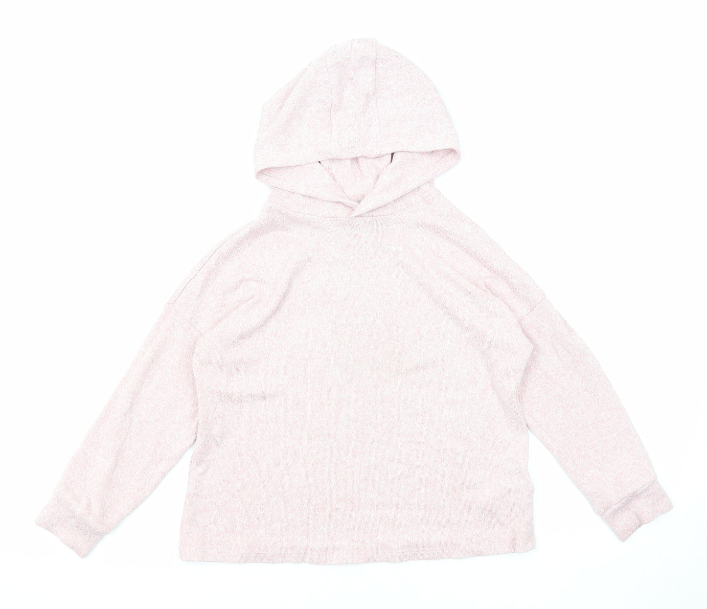 Marks and Spencer Girls Pink Viscose Pullover Hoodie Size 7-8 Years Pullover
