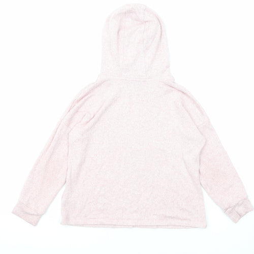 Marks and Spencer Girls Pink Viscose Pullover Hoodie Size 7-8 Years Pullover