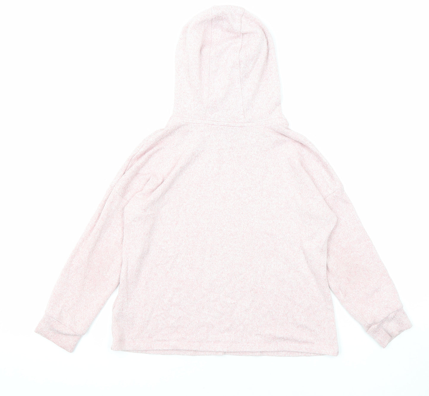 Marks and Spencer Girls Pink Viscose Pullover Hoodie Size 7-8 Years Pullover